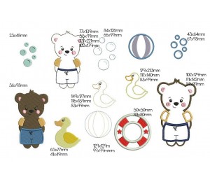 Stickdatei - zARTbesaitet - Schwimmbär